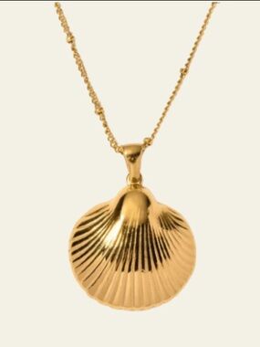 NEW Louise Carter “Destin” gold shell chain boho layering necklace